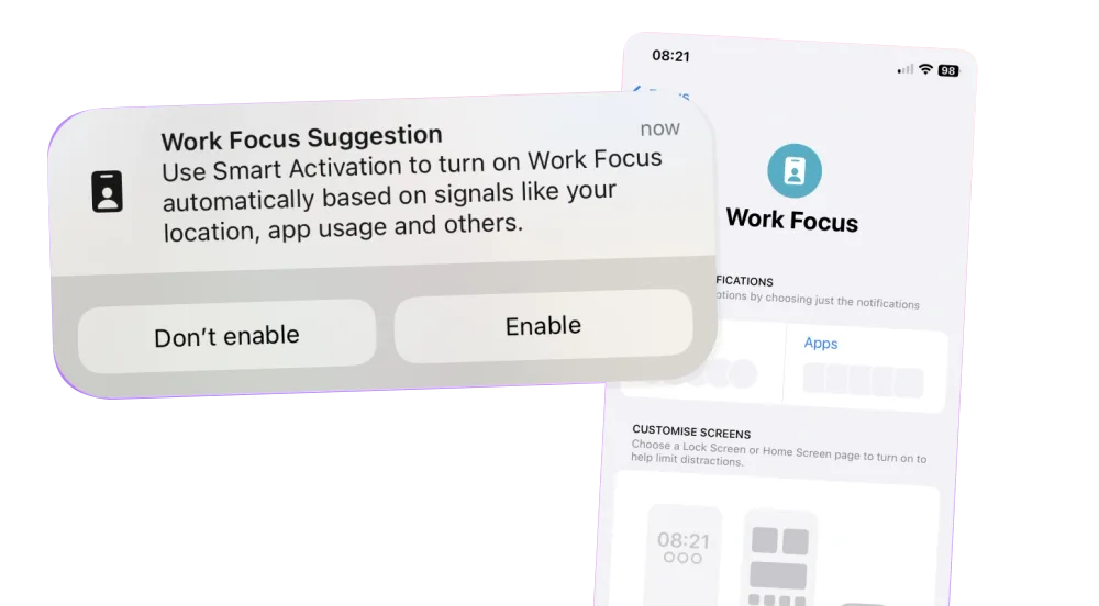Automate a recurring context change — Apple interface example