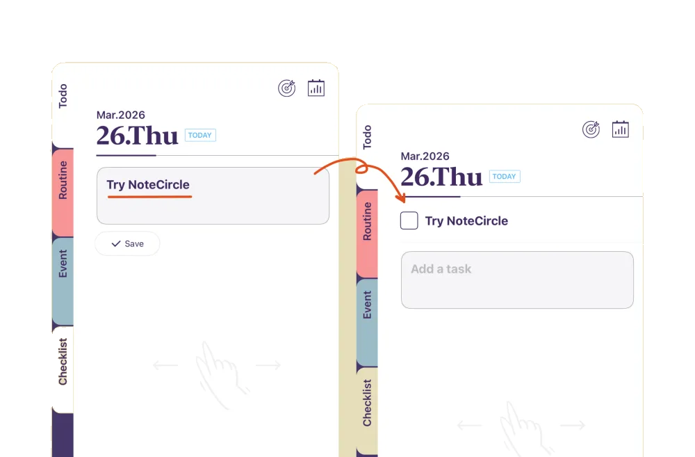 Provide a useful first entry — NoteCircle interface example