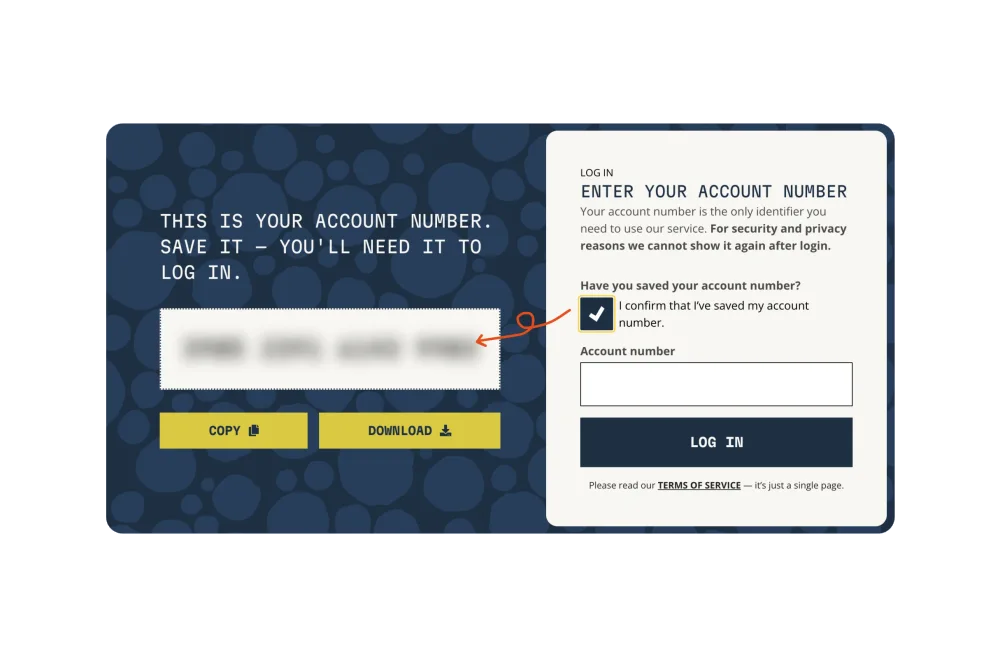 Ask for an explicit check of critical information — Mullvad interface example