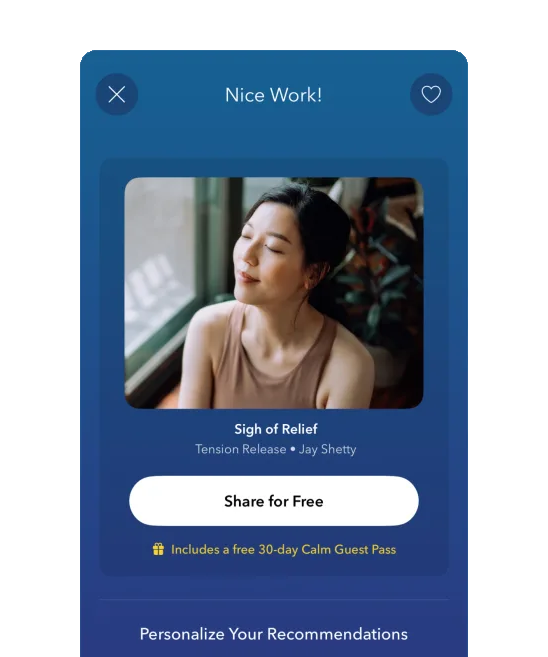Make sharing feel like giving access — Calm interface example