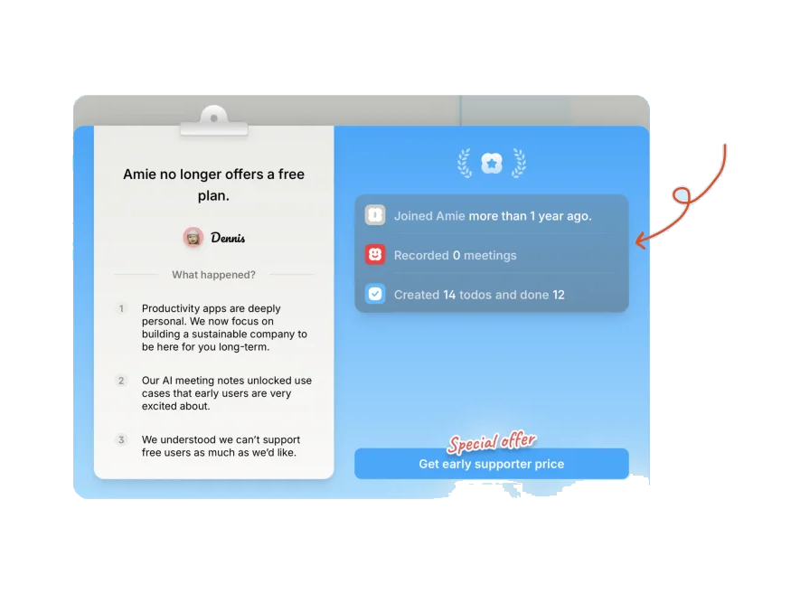 Bring prior value back into the decision — Amie interface example