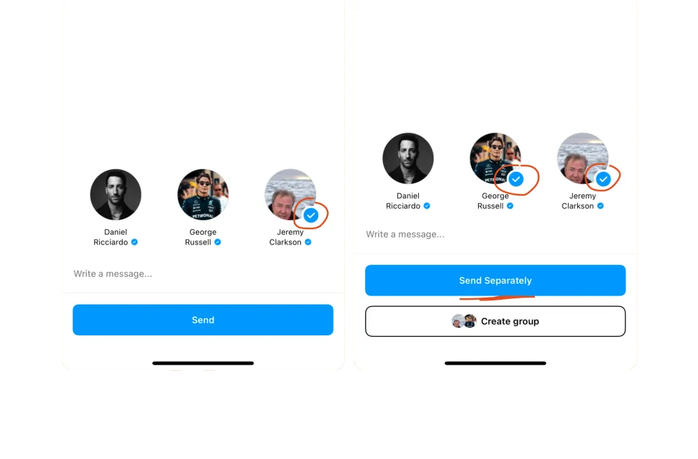 Change the action label when its meaning changes — Instagram interface example
