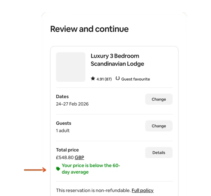 Revisit the comparison at commitment — Airbnb interface example