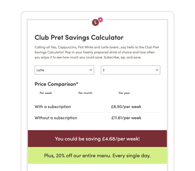 Make the alternative calculation inspectable — Pret interface example