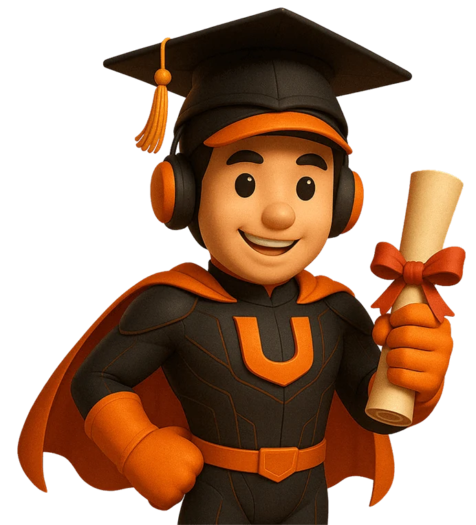 Upslide Design School graduate mascot