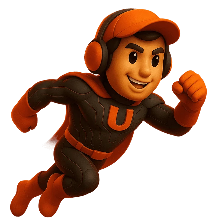 Upslide mascot running